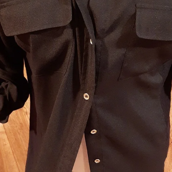 Calvin Klein Black Button-Down Shirt (Small) - Picture 2 of 10